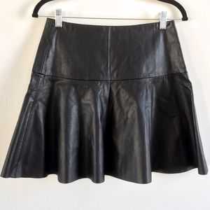 BB Dakota Faux Leather Fit & Flare Skirt Size